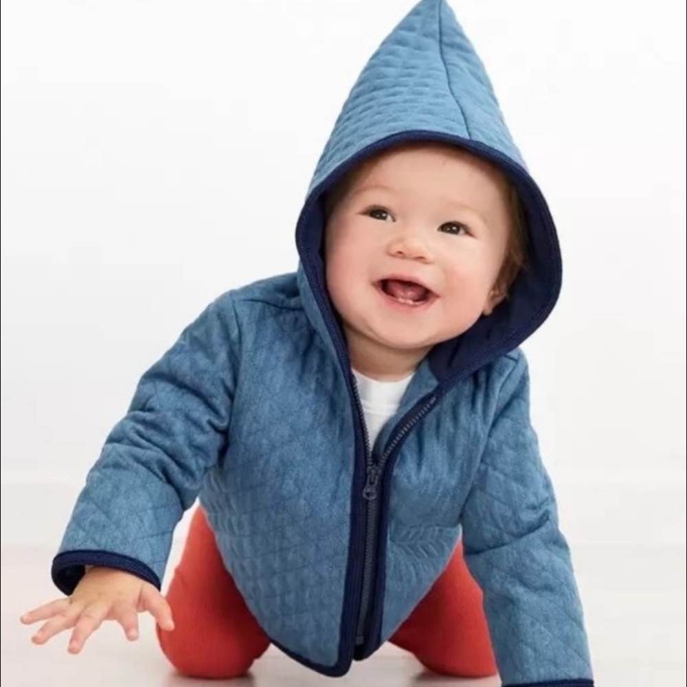 NWOT Hanna Andersson Baby Quilted Chambray Jacket